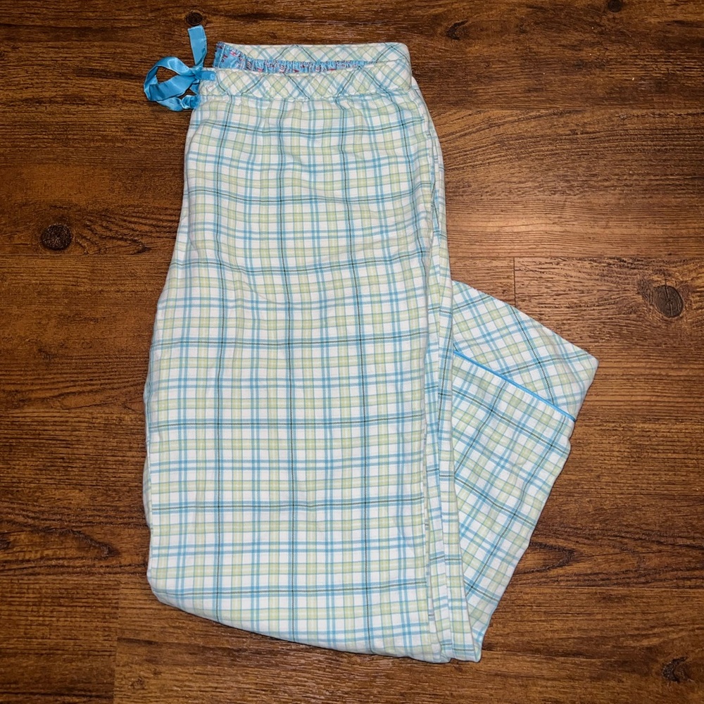 Old Navy Classic Blue & Yellow Plaid Wide Leg Pajama Pants Size M - Picture 4 of 8